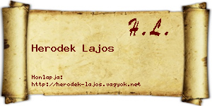 Herodek Lajos névjegykártya